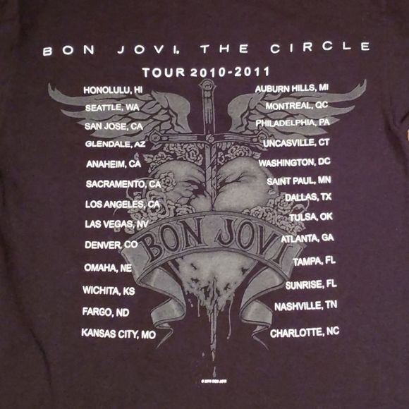 Bon Jovi The Circle Tour Tee sz S - Picture 4 of 4